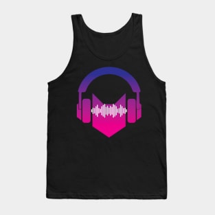 Cat Headphones - Abstract Design Tank Top